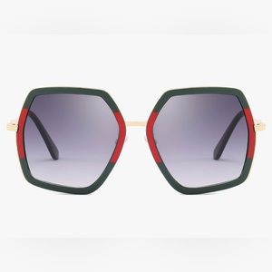 Trendy Red & Green Sunglasses